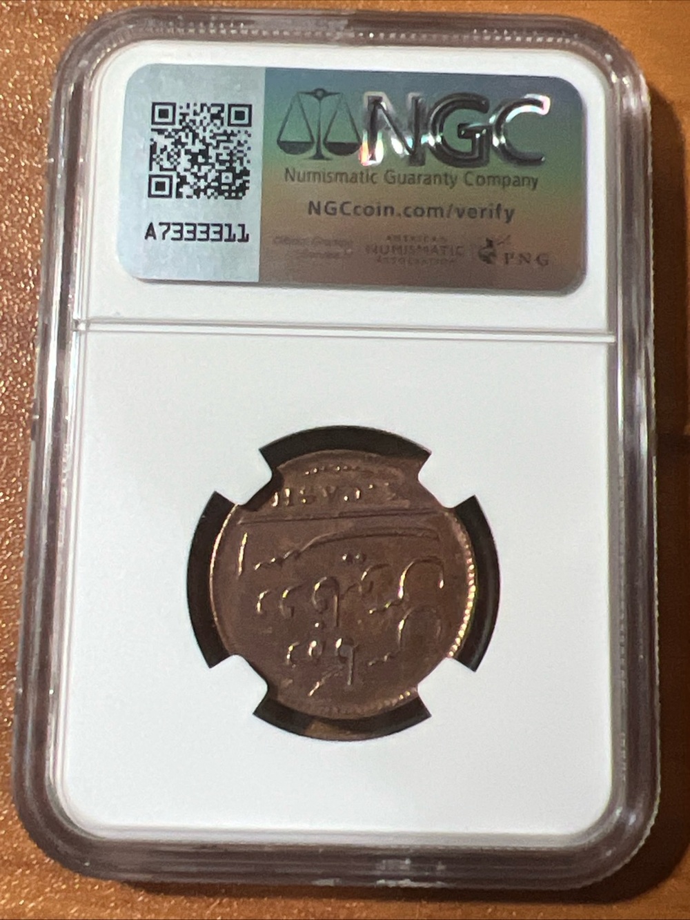 Admiral Gardner Shipwreck 1808 India 10 Cash NGC Certified Shipwreck Coin - Picture 3 of 4